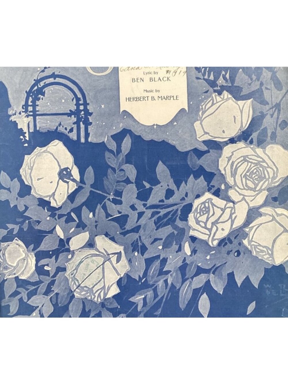 Roses at Twilight 1918 Sheet Music Ben Black Herbert Marple Vintage - Picture 2 of 4